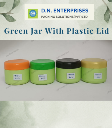 White Jar With Plastic Colour Lid