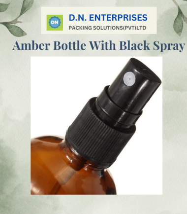 Amber Bottle With Black Spray