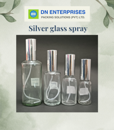 Clear Glass Bottles With Silver Spray