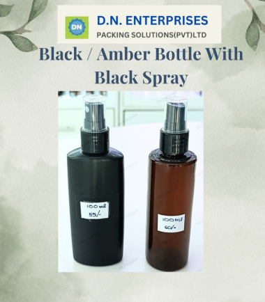 Black / Amber Bottle With Black Spray