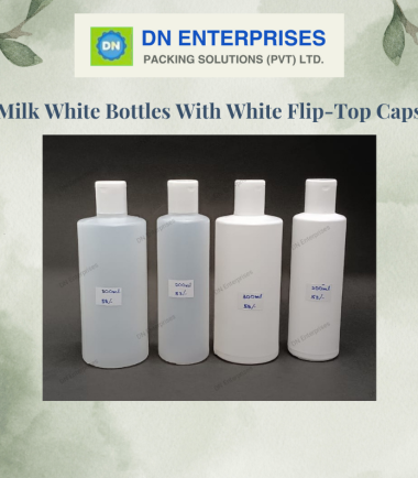 Milk White Bottles With White Flip-Top Caps