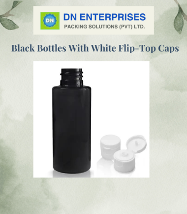 Black Bottles With White Flip-Top Caps