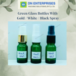 Green Glass Bottles With  Gold / White / Black Spray
