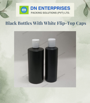 Black Bottles With White Flip-Top Caps