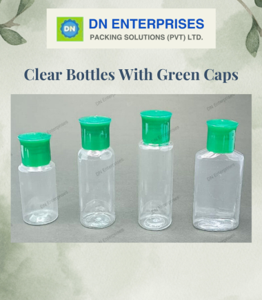 Clear Bottles With Green Caps