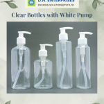 Clear Bottles With White Pump