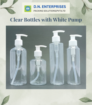 Clear Bottles With White Pump