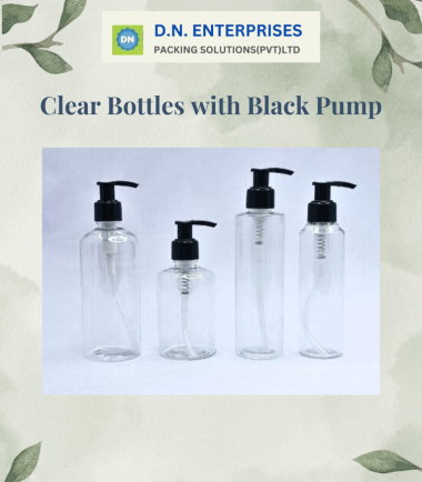 Clear Bottles With Black Pump