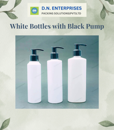White Bottles With Black Pump