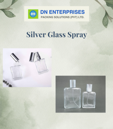Square Glass Bottles With Silver Spray