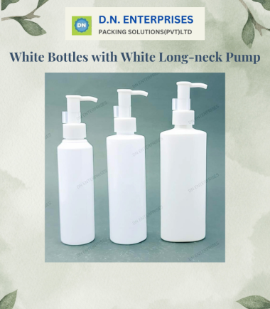 White Bottles With White Long-Neck Pump