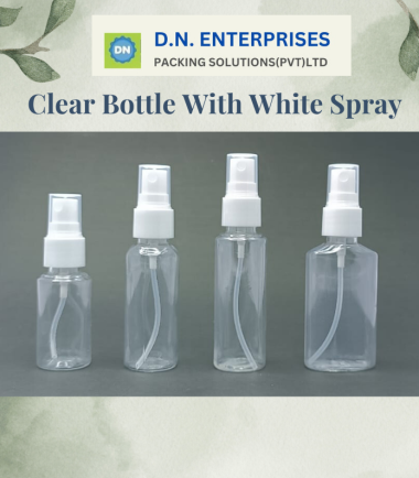 Clear Bottle With White Spray