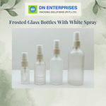 Frosted Glass Bottles With White Spray