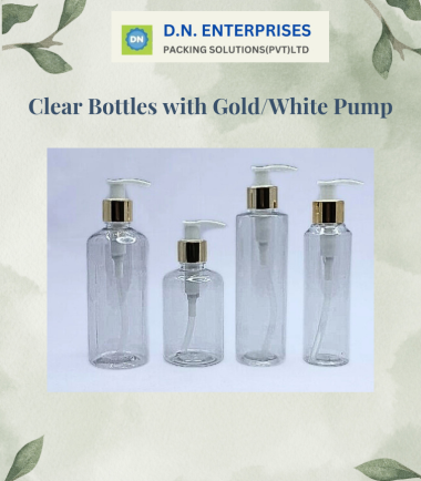 Clear Bottles With Gold / White Pump