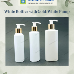 White Bottles With Gold / White Pump