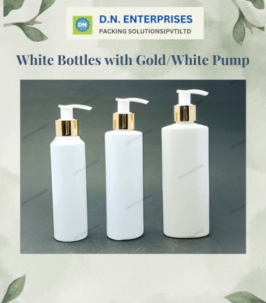 White Bottles With Gold / White Pump