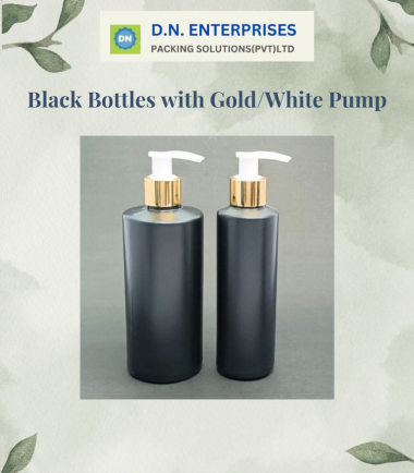 Black Bottles With Gold / White Pump