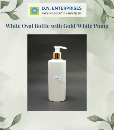 White Oval Bottle With Gold / White Pump
