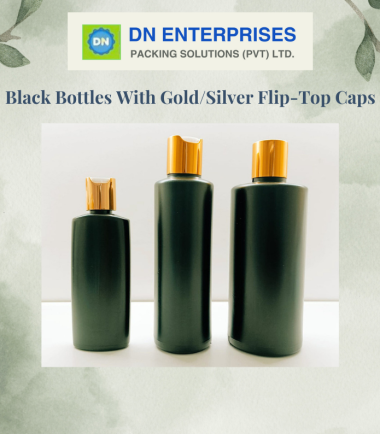 Black Bottles With Gold/Silver Flip-Top Caps