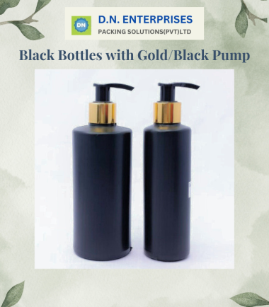 Black Bottles With Gold / Black Pump