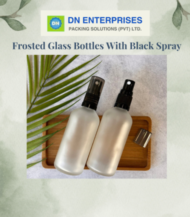 Frosted Glass Bottles With Black Spray