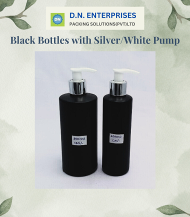 Black Bottles With Silver / White Pump