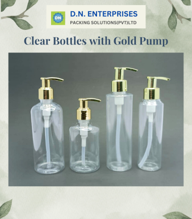 Clear Bottles With Gold Pump