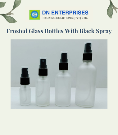 Frosted Glass Bottles With Black Spray