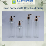 Clear Bottles With Rose Gold Pump