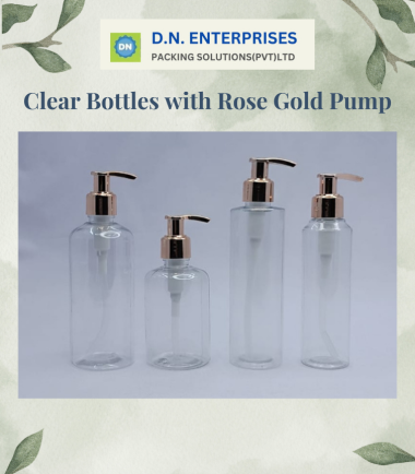 Clear Bottles With Rose Gold Pump