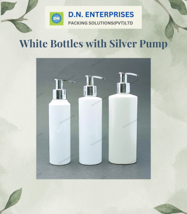 White Bottles With Silver Pump
