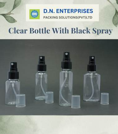 Clear Bottle With Black Spray