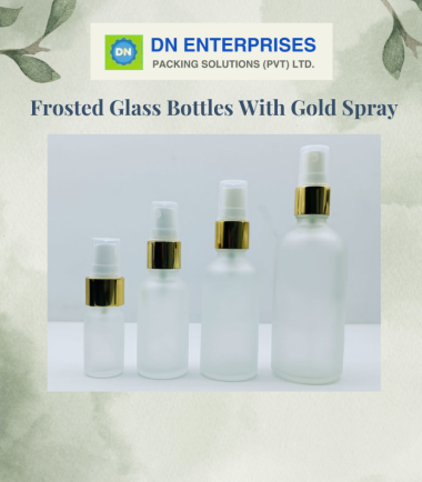 Frosted Glass Bottles With Gold-White Spray