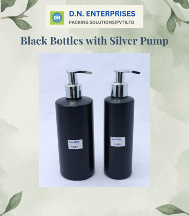 Black Bottles With Silver Pump