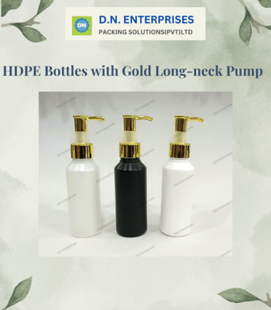 HDPE Bottles With Gold Long-Neck Pump