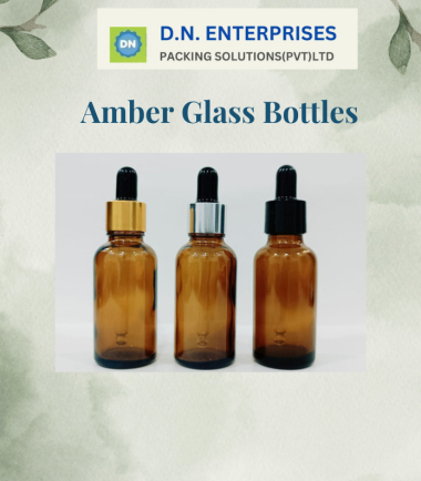 Amber Glass Bottles With Black Droppers