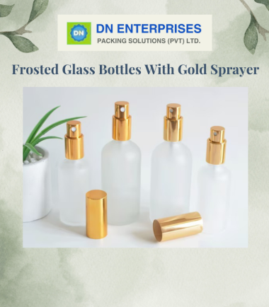 Frosted Glass Bottles With Gold Sprayer