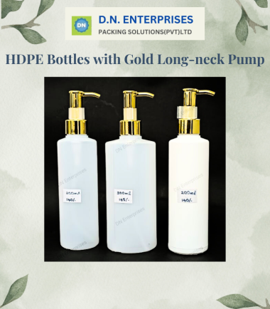 HDPE Bottles With Gold Long-Neck Pump