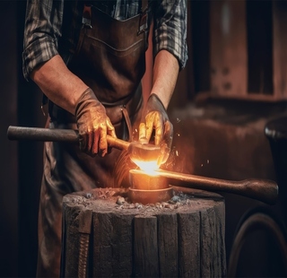 Blacksmith Forging Metal