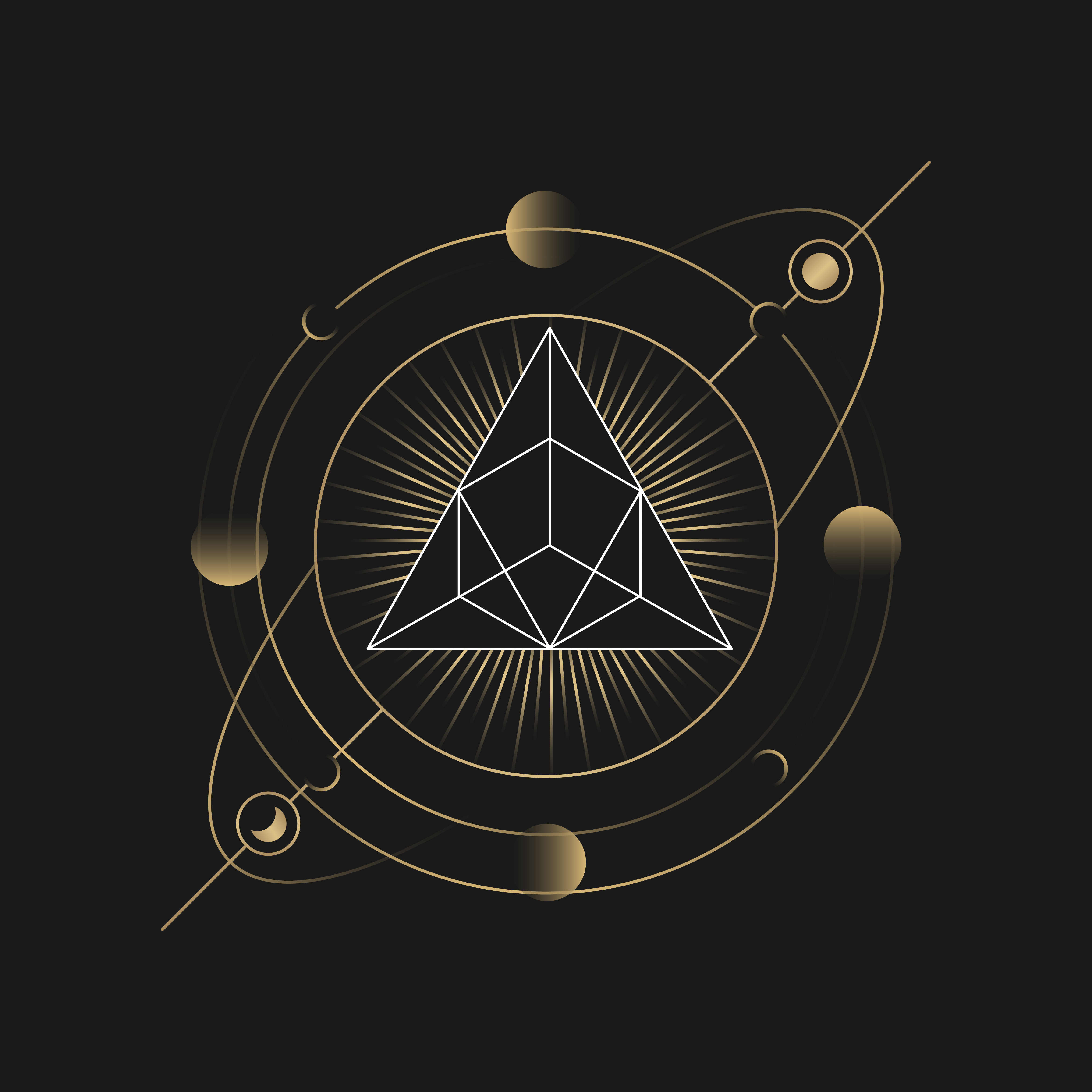 Mystical tarot cards and spiritual elements