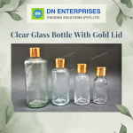 Clear Glass Bottles With Gold / Silver Lids