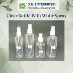 Clear Bottle With White Spray