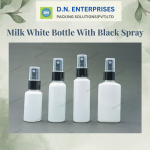 Milk White Bottle With Black Spray