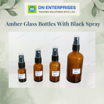 Amber Glass Bottles With Black Spray