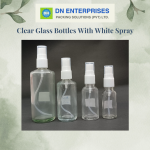 Clear Glass Bottles With White Spray