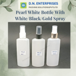 Pearl White Bottle With White/Black/Gold Spray