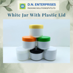 White Jar With Plastic Lid
