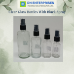 Clear Glass Bottles With Black Spray
