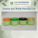 White Jar With Plastic Colour Lid