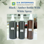 Black / Amber Bottle With White Spray